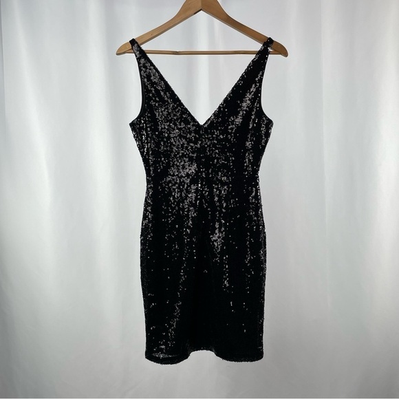 NWT Lulus Champagne Showers Sequin Bodycon Dress in Black Size‎ Small - Picture 6 of 10